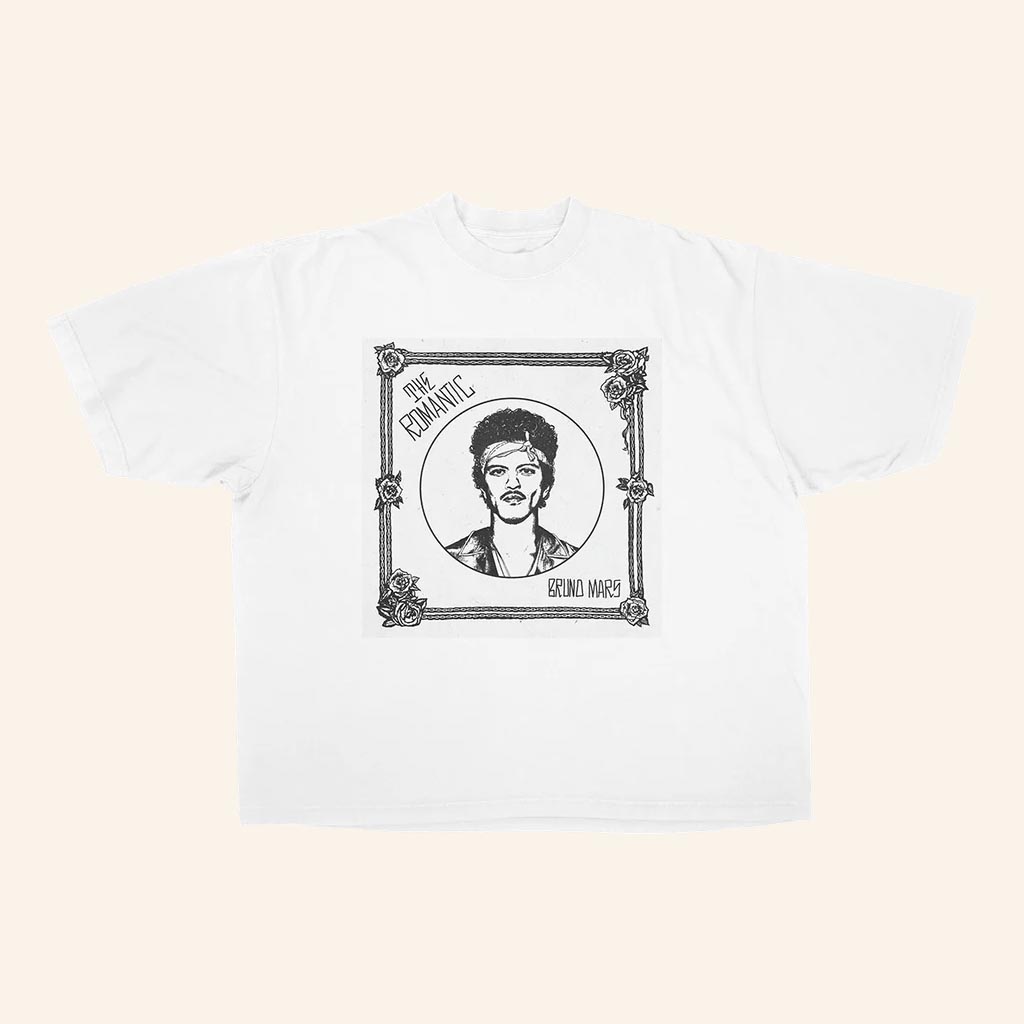 Bruno Mars Merch The Romantic T-Shirt White Music Lover Gift Ideas For Her - GypsysystersGift