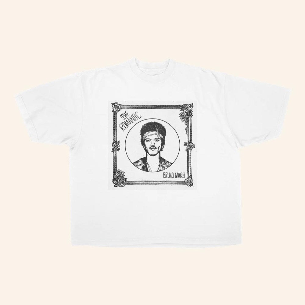 Bruno Mars Merch The Romantic T-Shirt White Music Lover Gift Ideas For Her - GypsysystersGift