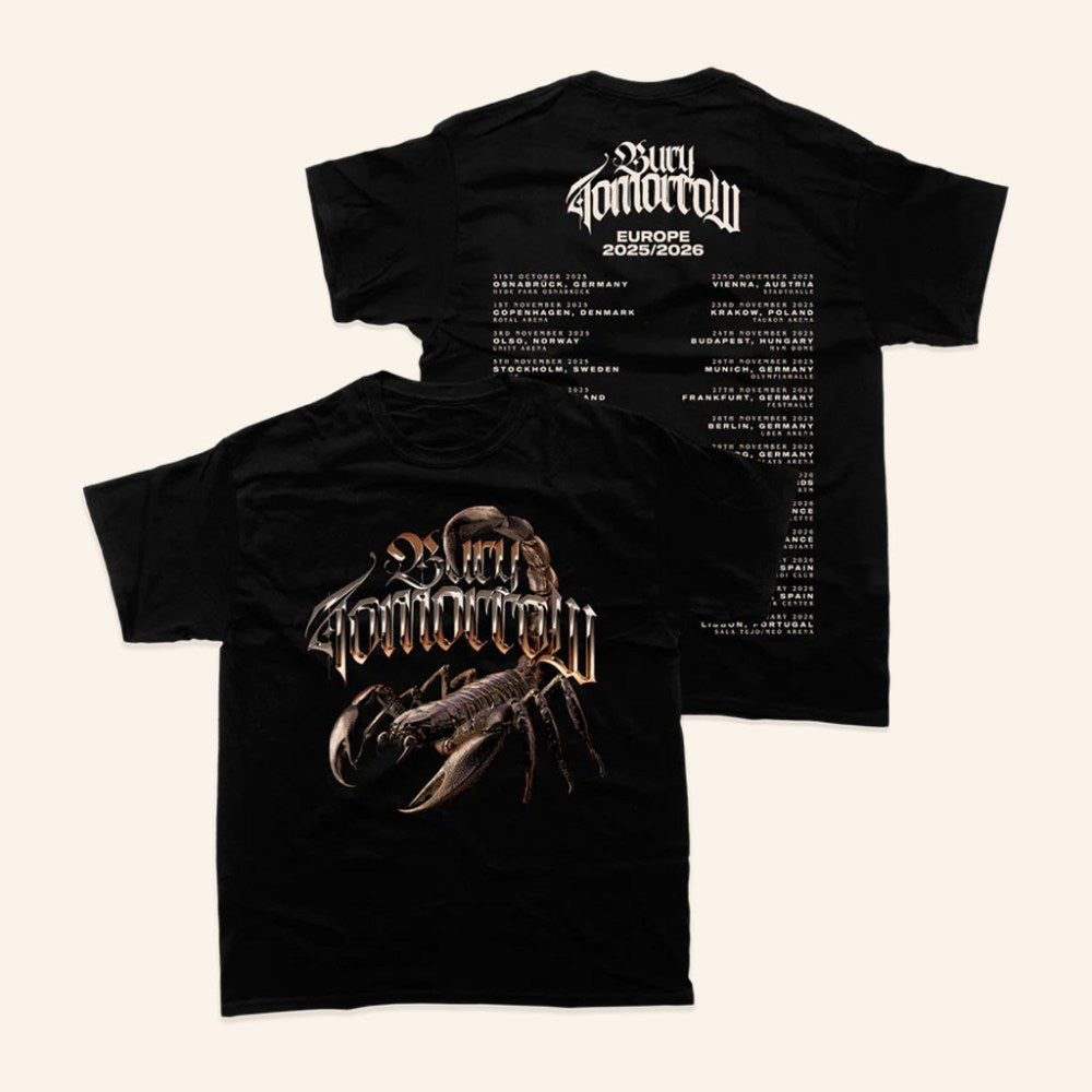 Bury Tomorrow Merch 2025 Europe Tour Black T-Shirt Music Lover Gifts For Him - Gypsysystersgift
