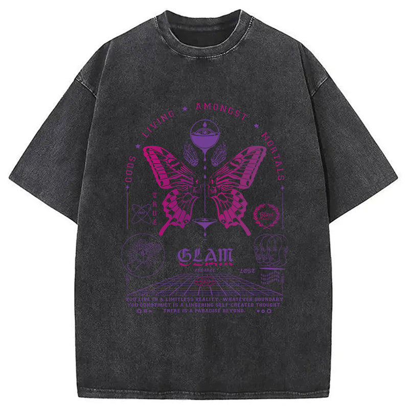 Butterflies Living Among Us Washed T-Shirt Funny Aesthetic Trendy Apparel Gifts For Best Friend - Gypsysystersgift