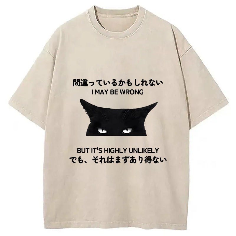 Cat Can Do No Wrong Washed T-Shirt Classic Graphic Fashion Tee Gifts For Her - Gypsysystersgift