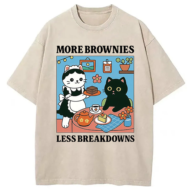 Cat Dessert Shop Washed T-Shirt Trendy Everyday Casual Outfit Gifts For Him - Gypsysystersgift