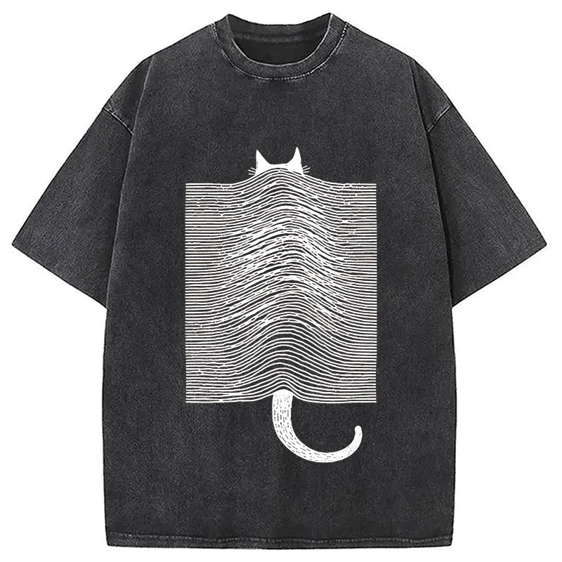 Cat Division Washed T-Shirt Classic Graphic Fashion Tee Gifts For Her - Gypsysystersgift