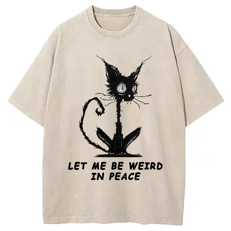 Cat Gradually Became Strange Washed T-Shirt Unique Aesthetic Fashion Tee Gifts For Sister - Gypsysystersgift