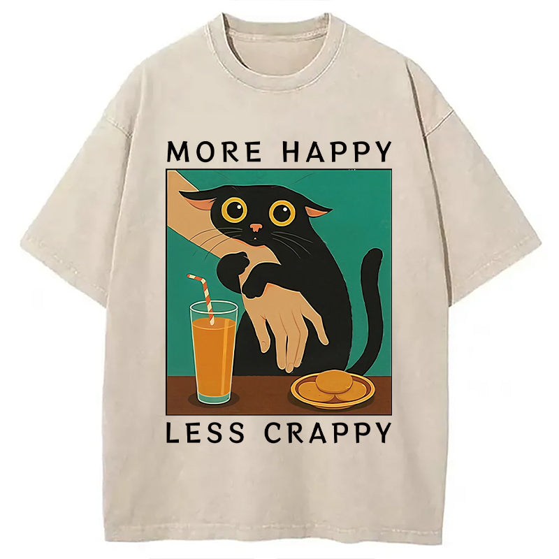 Cat Hugging Person Washed T-Shirt Casual Vintage Everyday Look Gifts For Him - Gypsysystersgift