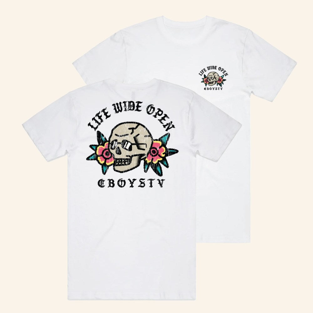 CboysTV Merch Skully T-Shirt Life Wide Open CboysTV Shirt Christmas Gifts For Boyfriend - Gypsysystersgift