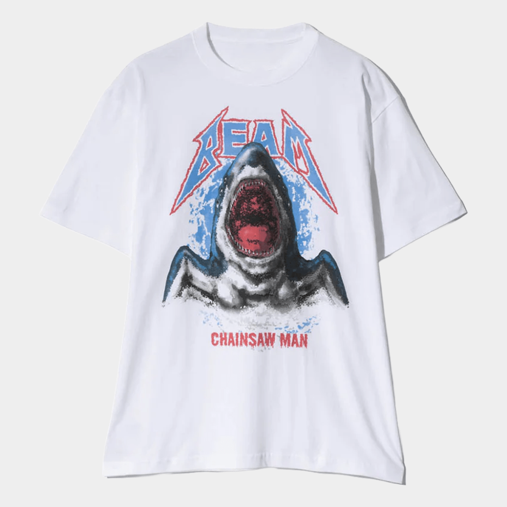 Chainsaw Man Merch Chainsaw Man X Glamb Beam T-Shirt White Unique Gifts For Him - GypsysystersGift