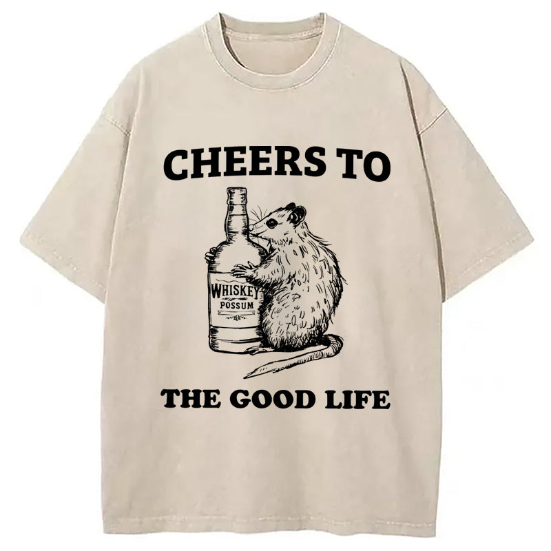 Cheese To The Good Life Washed T-Shirt Soft Comfortable Daily T Shirt Gifts For Him - Gypsysystersgift