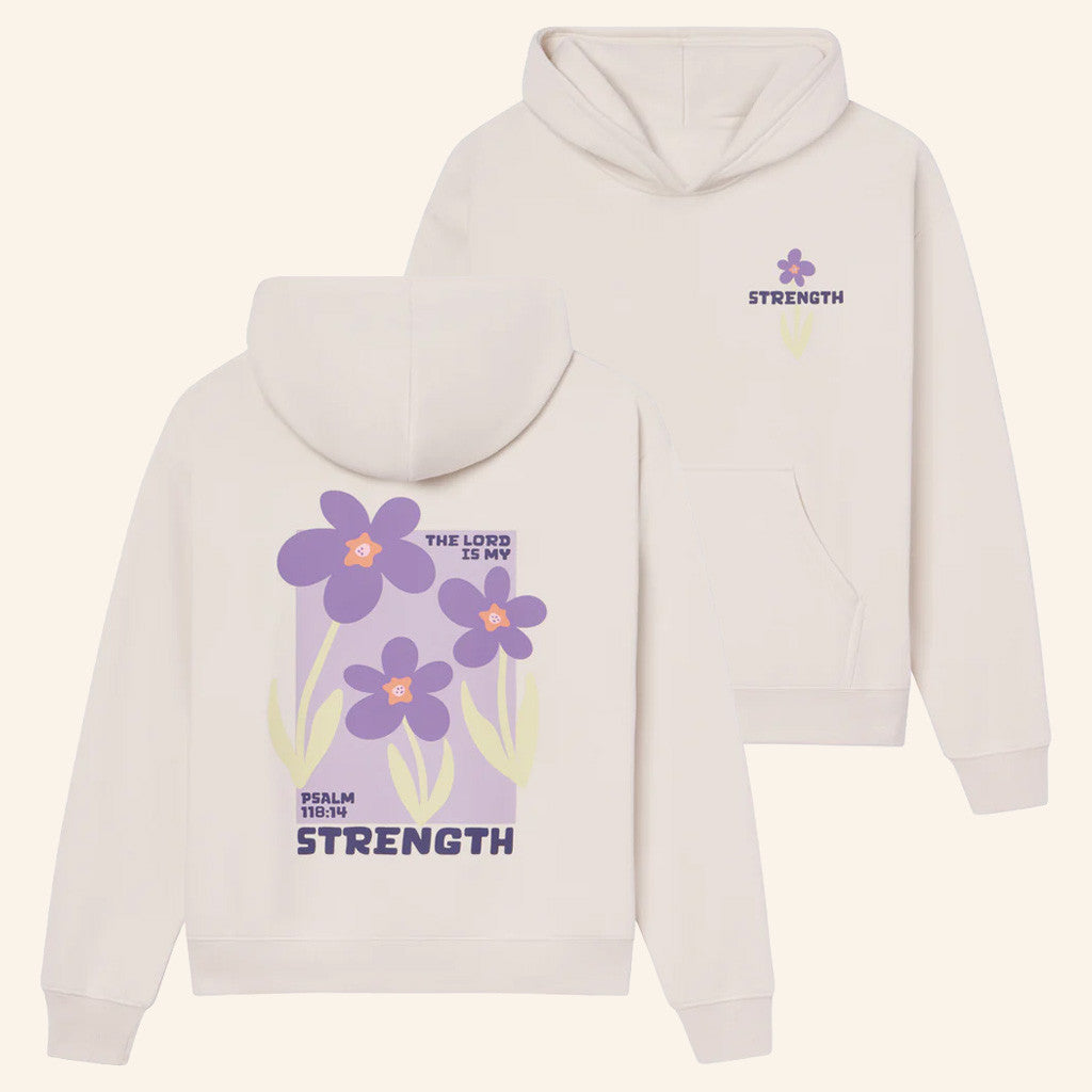 Christian Merch My Strength Floral Hoodie Xmas Presents For Her - Gypsysystersgift