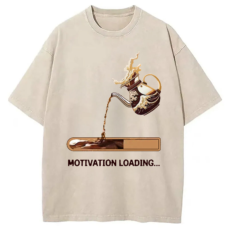 Coffee Loading Washed T-Shirt Cool Graphic Tee For Men Women Gifts For Him - Gypsysystersgift