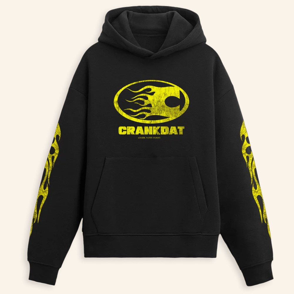Crankdat Merch Flames Black Hoodie Cool Gifts For Music Lovers - Gypsysystersgift