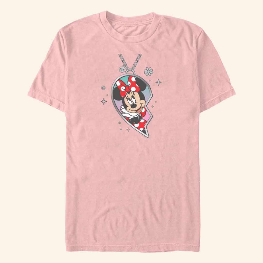 D Valentines Merch Minnie Mouse BFF Matching Heart Necklace T-Shirt Gifts For Best Friends - GypsysystersGift