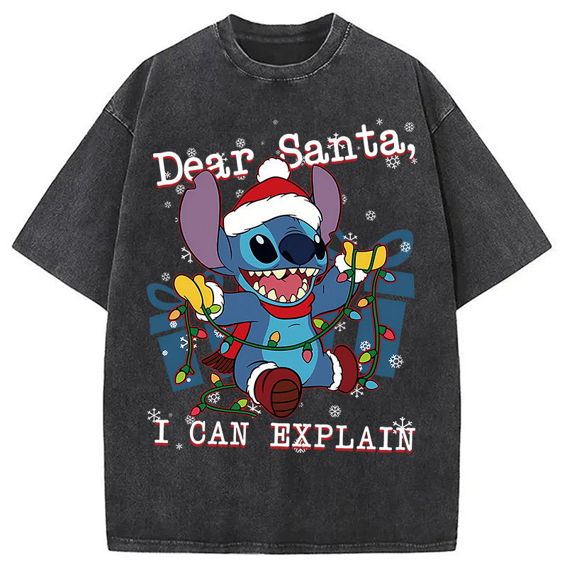 Dear Santa Washed T-Shirt Funny Aesthetic Trendy Apparel Gifts For Her - Gypsysystersgift