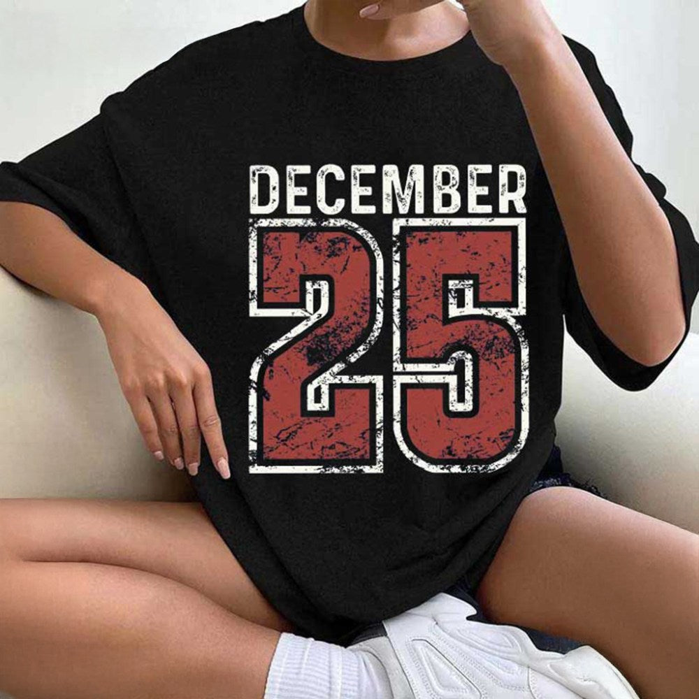 December 25 Retro Christmas Shirt Winter Festive Xmas T-Shirt Birthday Gift For Friends - Gypsysystersgift