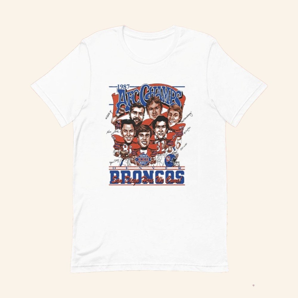 Denver Football AFC Champs 1987 Caricature T-Shirt Denver Football Merch Gifts For Him - GypsysystersGift