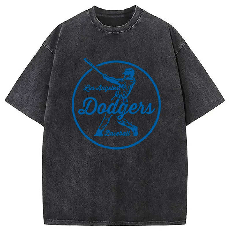 Dodger Vintage Japanese Washed T-Shirt Minimal Retro Graphic Clothing Gifts For Him - Gypsysystersgift