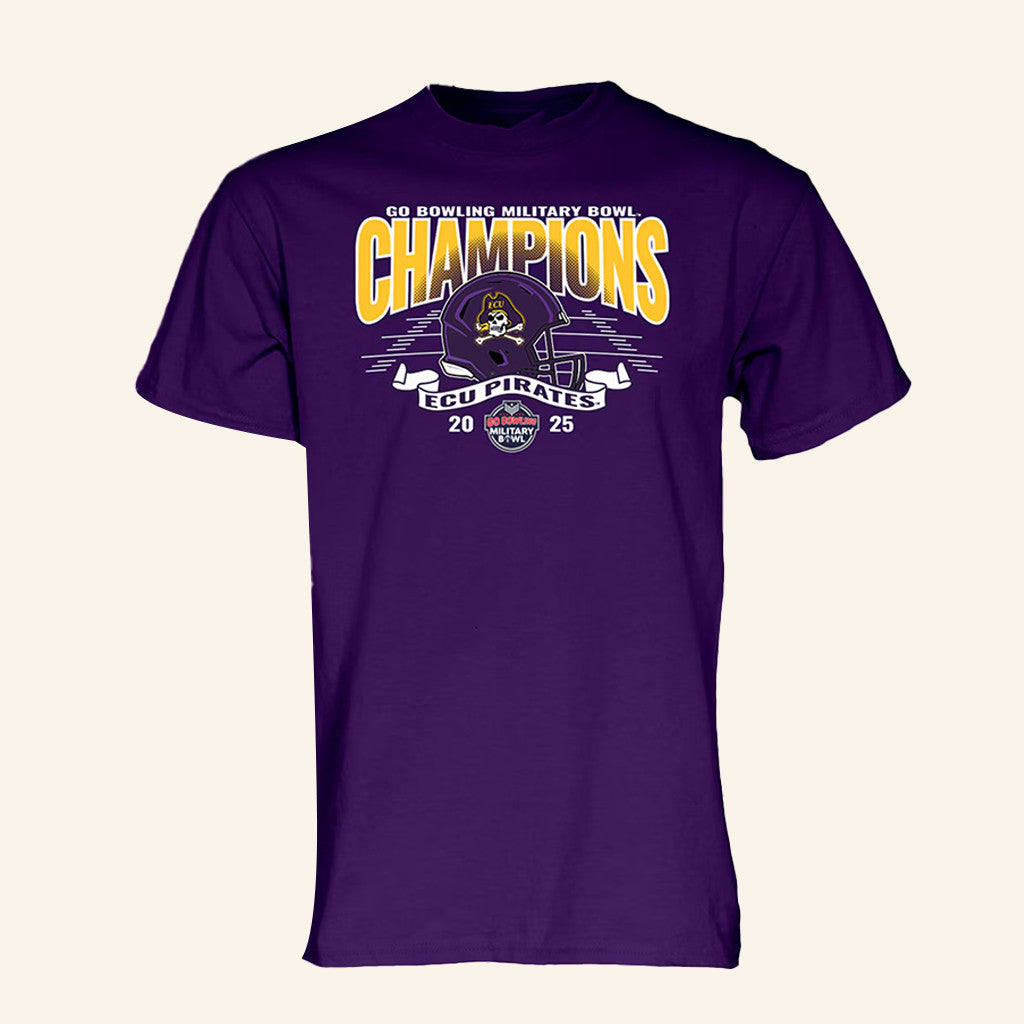 ECU Pirates 2025 Military Bowl Champions T-Shirt Best Gifts For Him - GypsysystersGift