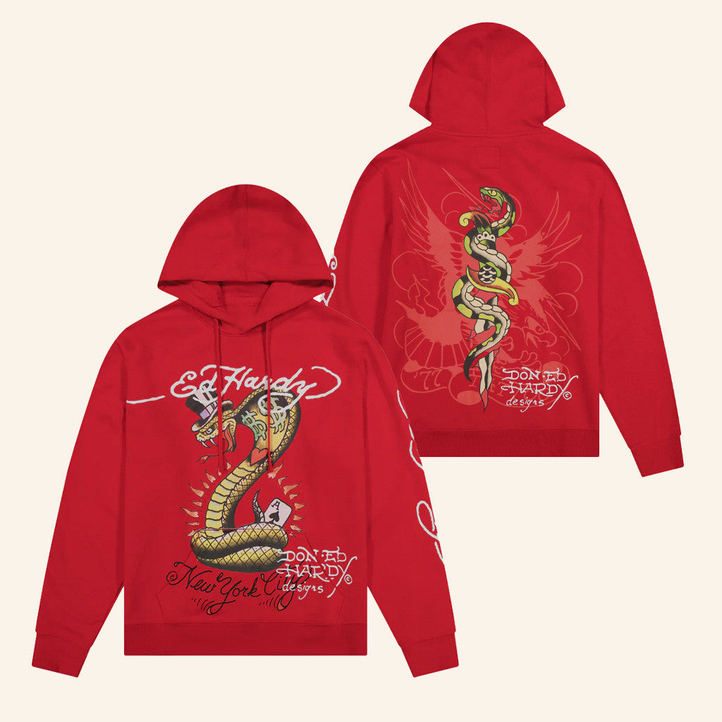 Ed Hardy Merch Cobra Ace Hoodie Snake Ed Hardy Hoodie Christmas Gifts For Him - Gypsysystersgift