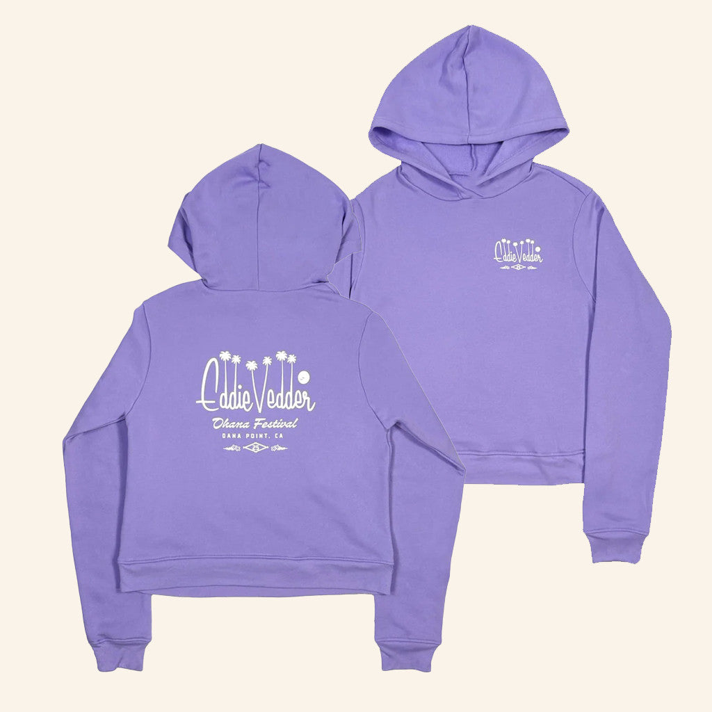 Eddie Vedder Merch Eddie Vedder Palm Script Cropped Hoodie Gifts For Daughter - Gypsysystersgift