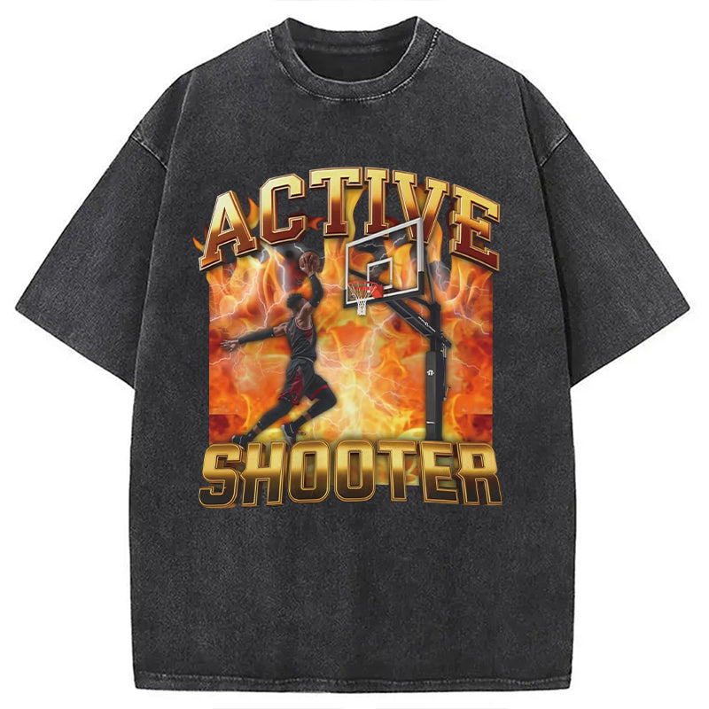 Elite Shooter Basketball Washed T-Shirt Unisex Streetwear Graphic Style Gifts For Her - Gypsysystersgift