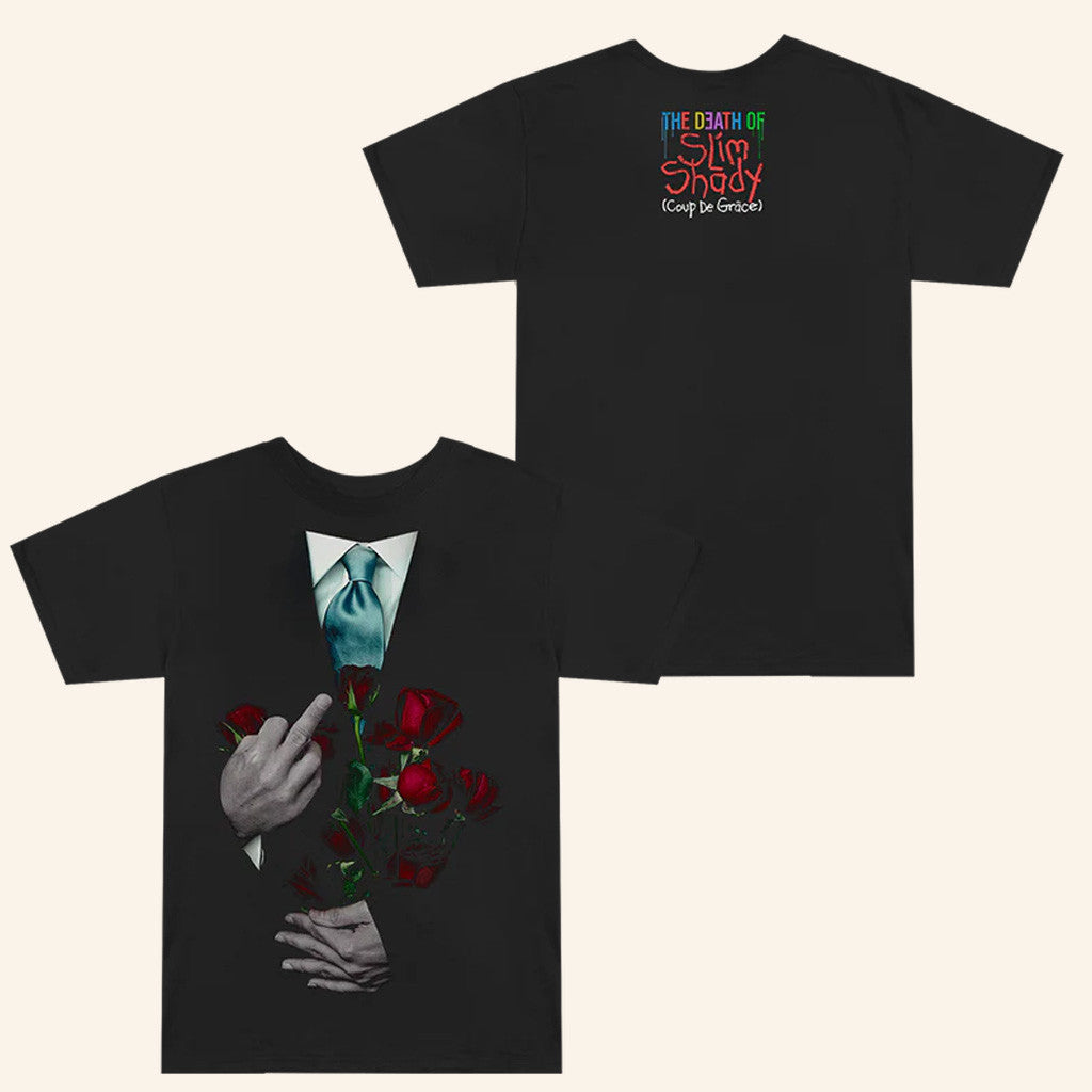 Eminem Merch The Death Of Slim Shady Middle Finger Roses T-Shirt Gifts For Rap Lovers - Gypsysystersgift