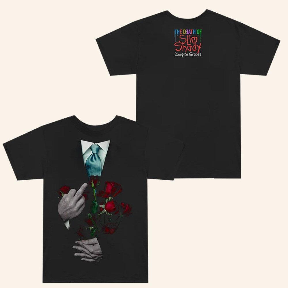 Eminem Merch The Death Of Slim Shady Middle Finger Roses T-Shirt Gifts For Rap Lovers - Gypsysystersgift