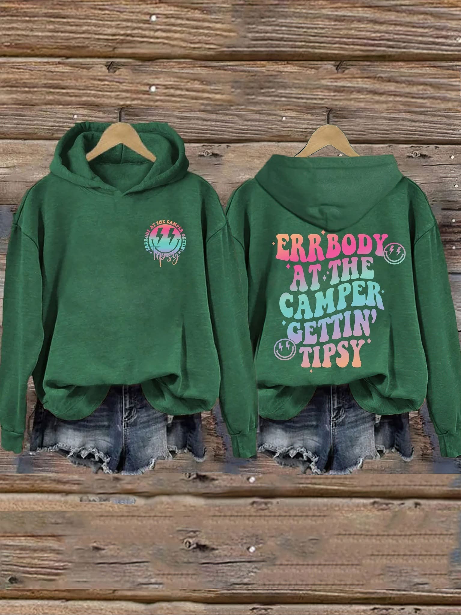Errbody At The Camper Gettin Tipsy Hoodie Funny Camping Hoodie Gifts For Her - Gypsysystersgift