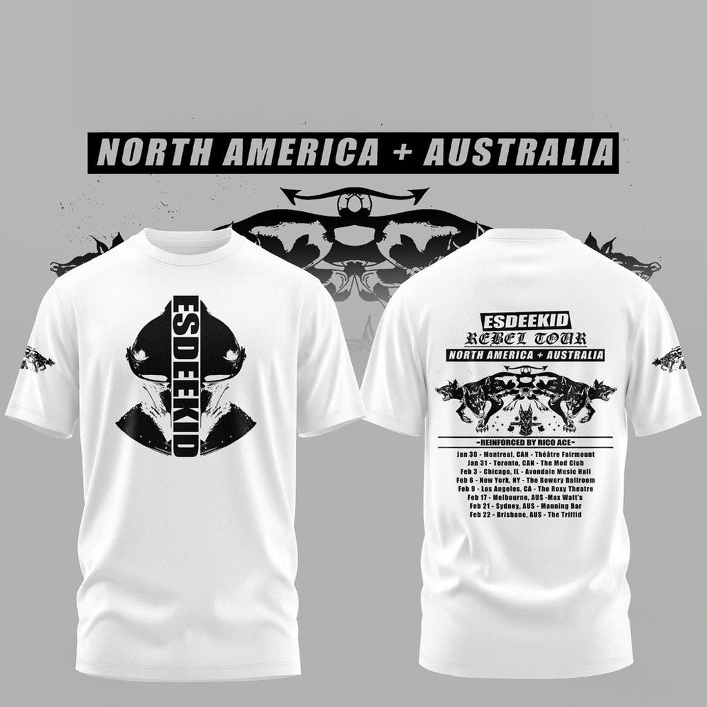 EsDeeKid Merch EsDeeKid The Rebel Tour 2026 White Shirt Xmas Gifts For Him - Gypsysystersgift