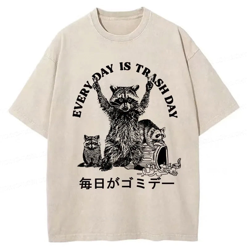 Every Day Is Trash Day Washed T-Shirt Cool Graphic Tee For Men Women Gifts For Her - Gypsysystersgift