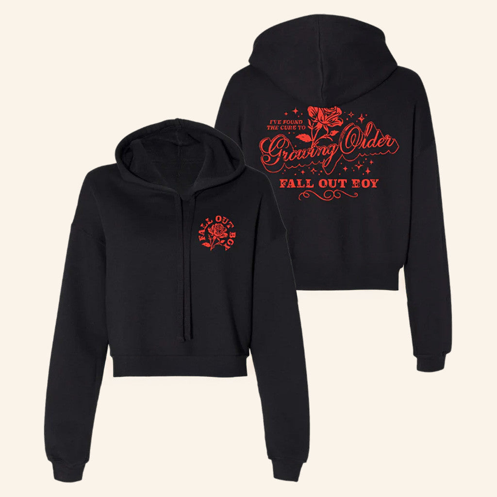 Fall Out Boy Merch Rose Cropped Hoodie Birthday Ideas For Wife - Gypsysystersgift