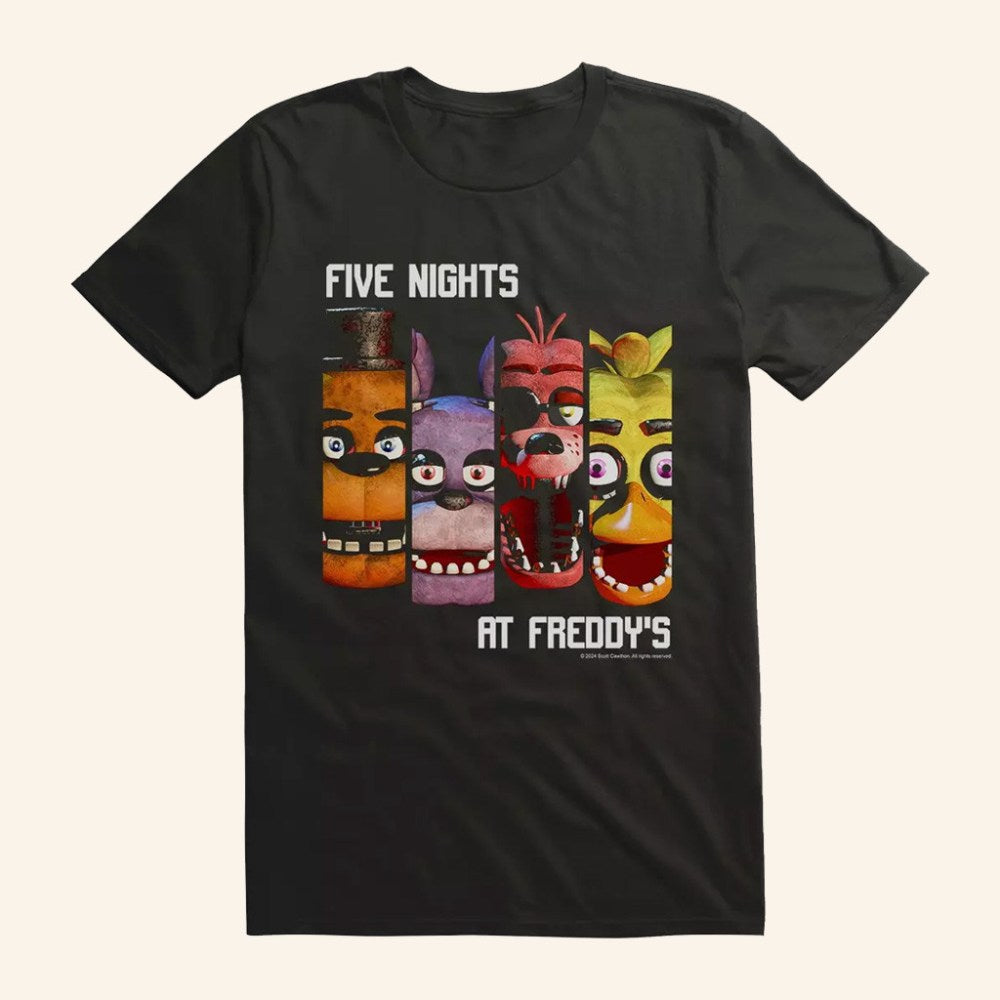 Five Nights At Freddy's Merch Five Nights At Freddy's Character Panels T-Shirt Brother Gifts - Gypsysystersgift