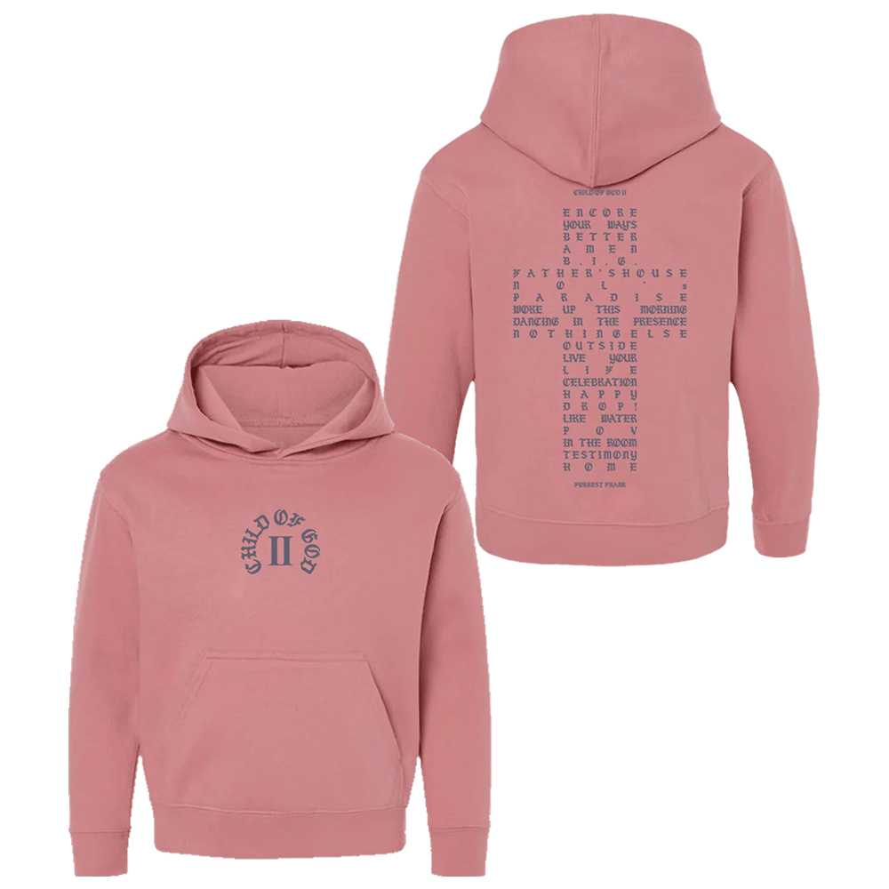 Forrest Frank Merch Forrest Frank Tour Merch Child Of God II Tracklist Pink Childrens Hoodie - Gypsysystersgift