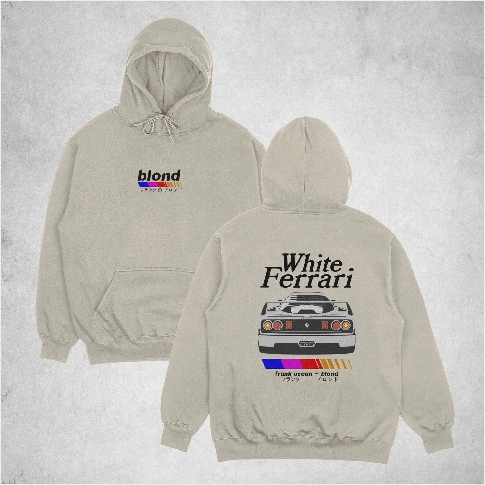 Frank Ocean Blond White Ferrari Hoodie, Inspired Blond Album Hoodie Gifts For Her Trendy Merch - Gypsysystersgift