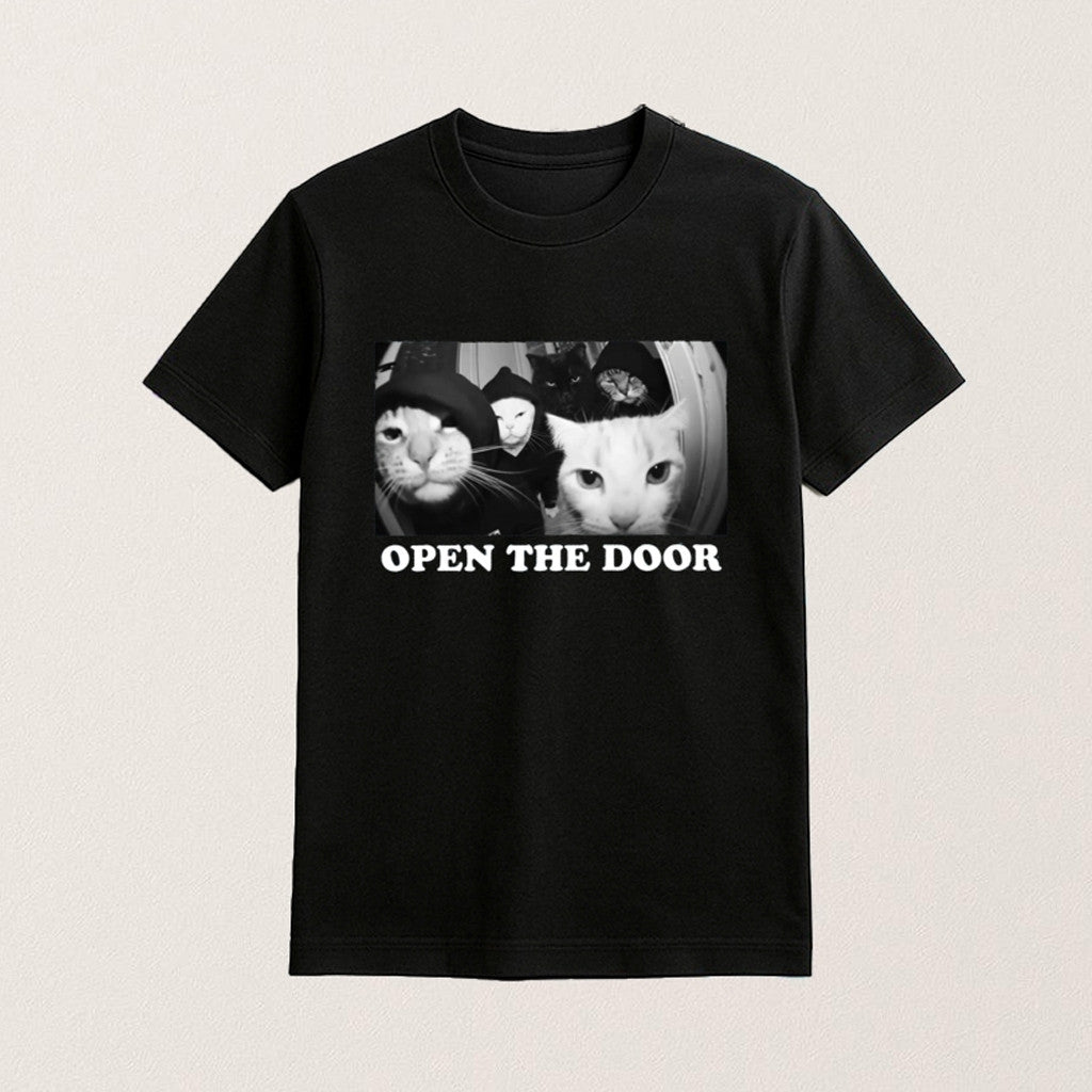Funny Cat Gang Open The Door Shirt Best Gifts For Boyfriend - Gypsysystersgift