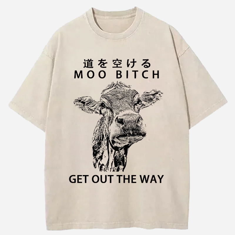 Funny Cow Washed T-Shirt Funny Quote Unisex Shirt Gifts For Her - Gypsysystersgift