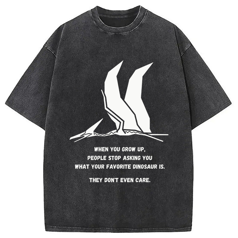 Funny Dinosaur Washed T-Shirt Everyday Comfort Graphic Shirt Gifts For Her - Gypsysystersgift