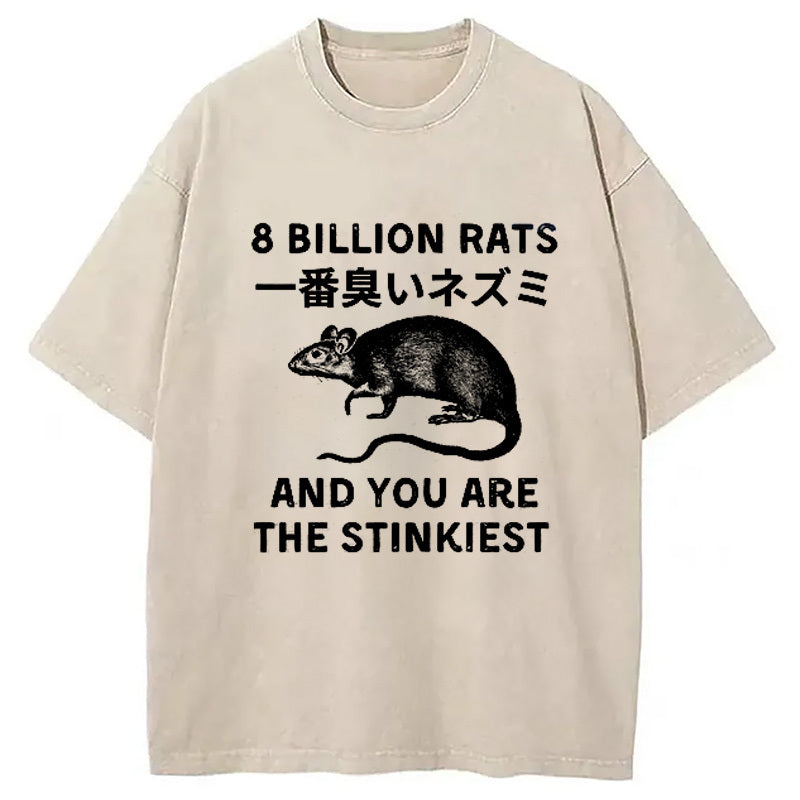 Funny Japanese Rat Washed T-Shirt Minimal Retro Graphic Clothing Gifts For Him - Gypsysystersgift