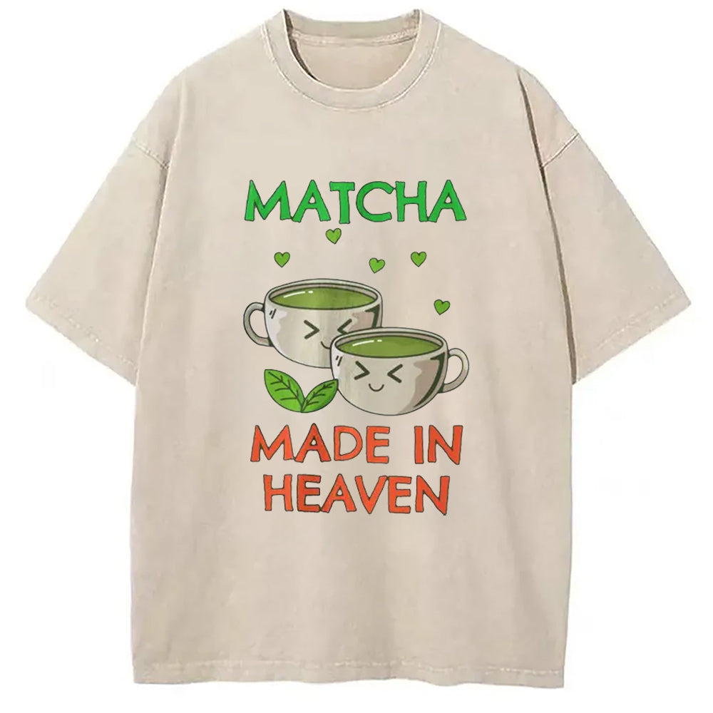 Funny Matcha Washed T-Shirt Funny Aesthetic Trendy Apparel Gifts For Him - Gypsysystersgift