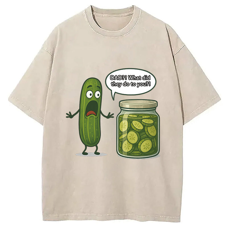 Funny Pickle Pickle Parody Washed T-Shirt Everyday Comfort Graphic Shirt Gifts For Him - Gypsysystersgift