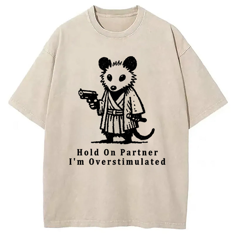 Funny Possum Samurai Washed T-Shirt Soft Comfortable Daily T Shirt Gifts For Her - Gypsysystersgift