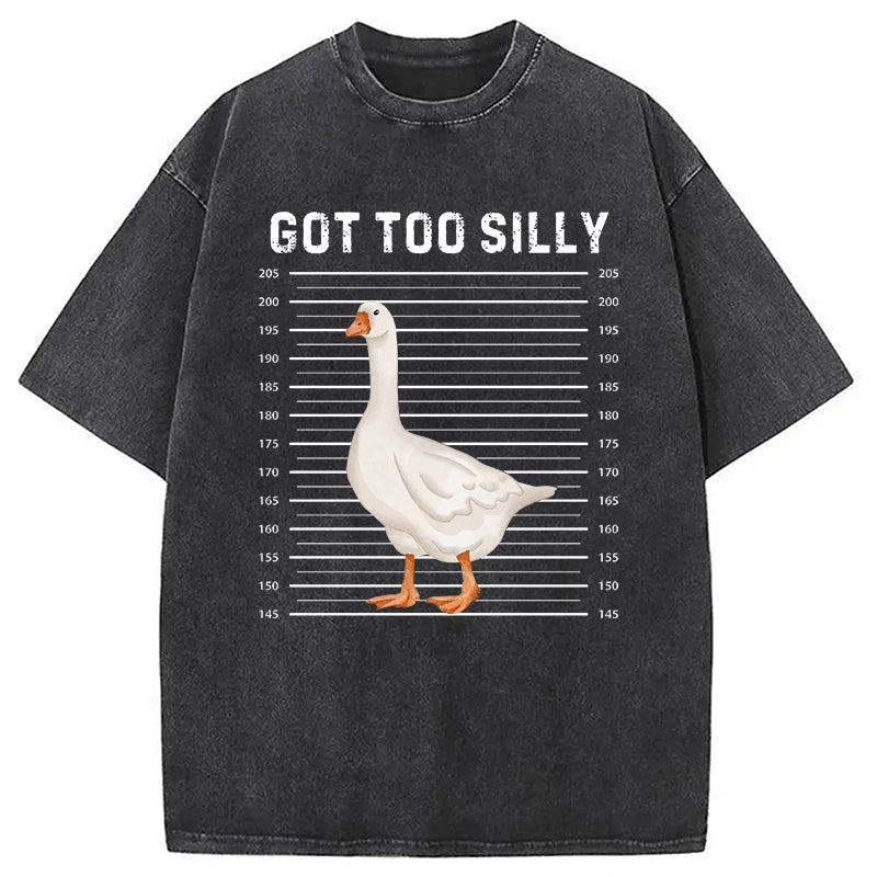 Funny Silly Goose Meme Washed T-Shirt Funny Graphic Gift For Friends Gifts For Her - Gypsysystersgift