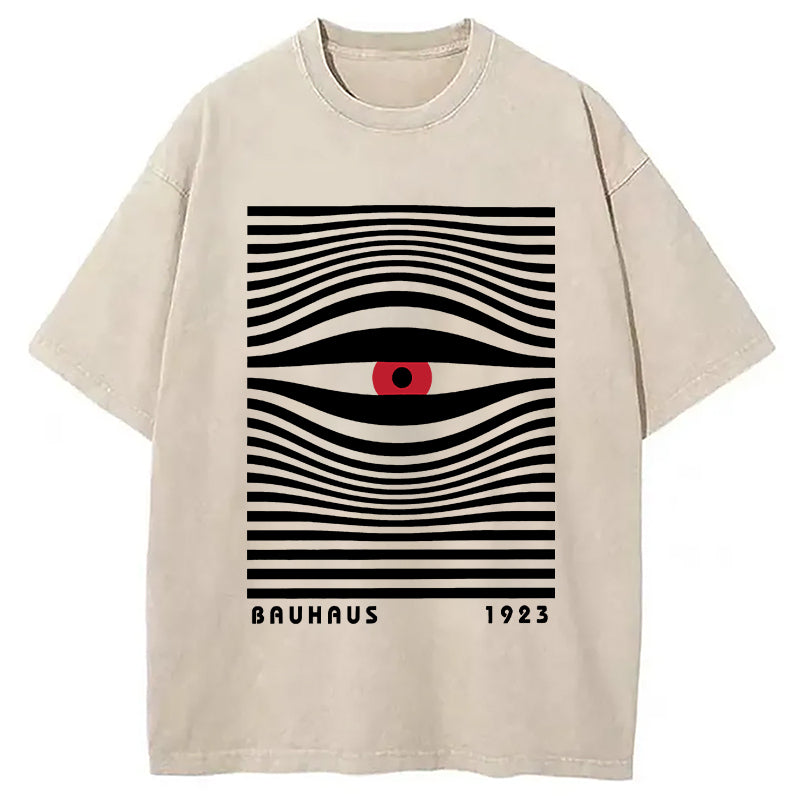 Geometric Eyes Printed Washed T-Shirt Everyday Comfort Graphic Shirt Gifts For Him - Gypsysystersgift