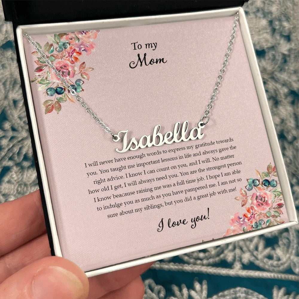 Gift For Mom My Endless Love For You Personalized Name Necklace