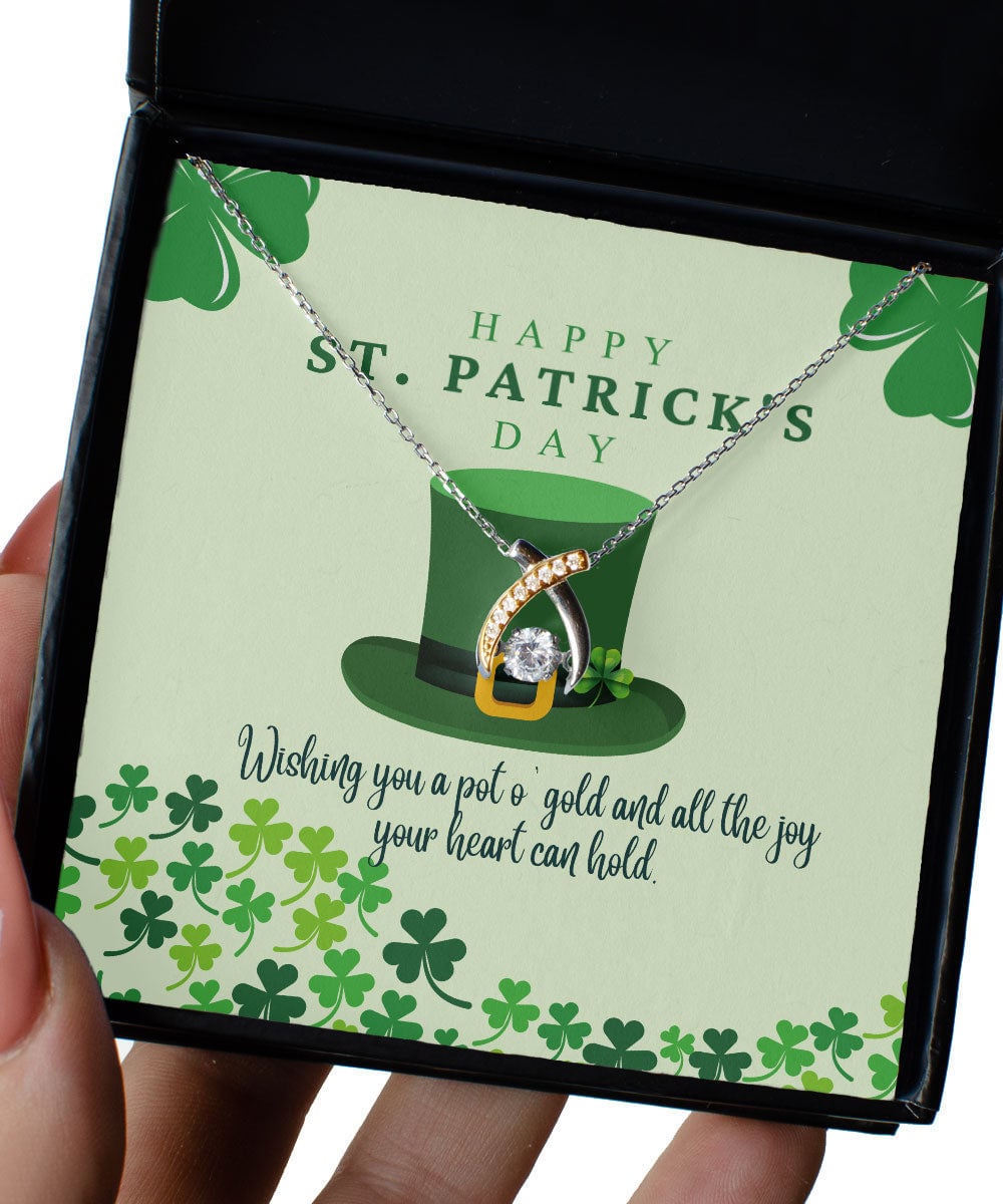 To My Soulmate Wishing You A Pot O Gold And All The Joy Your Heart Can Hold Wishbone Dancing Necklace 