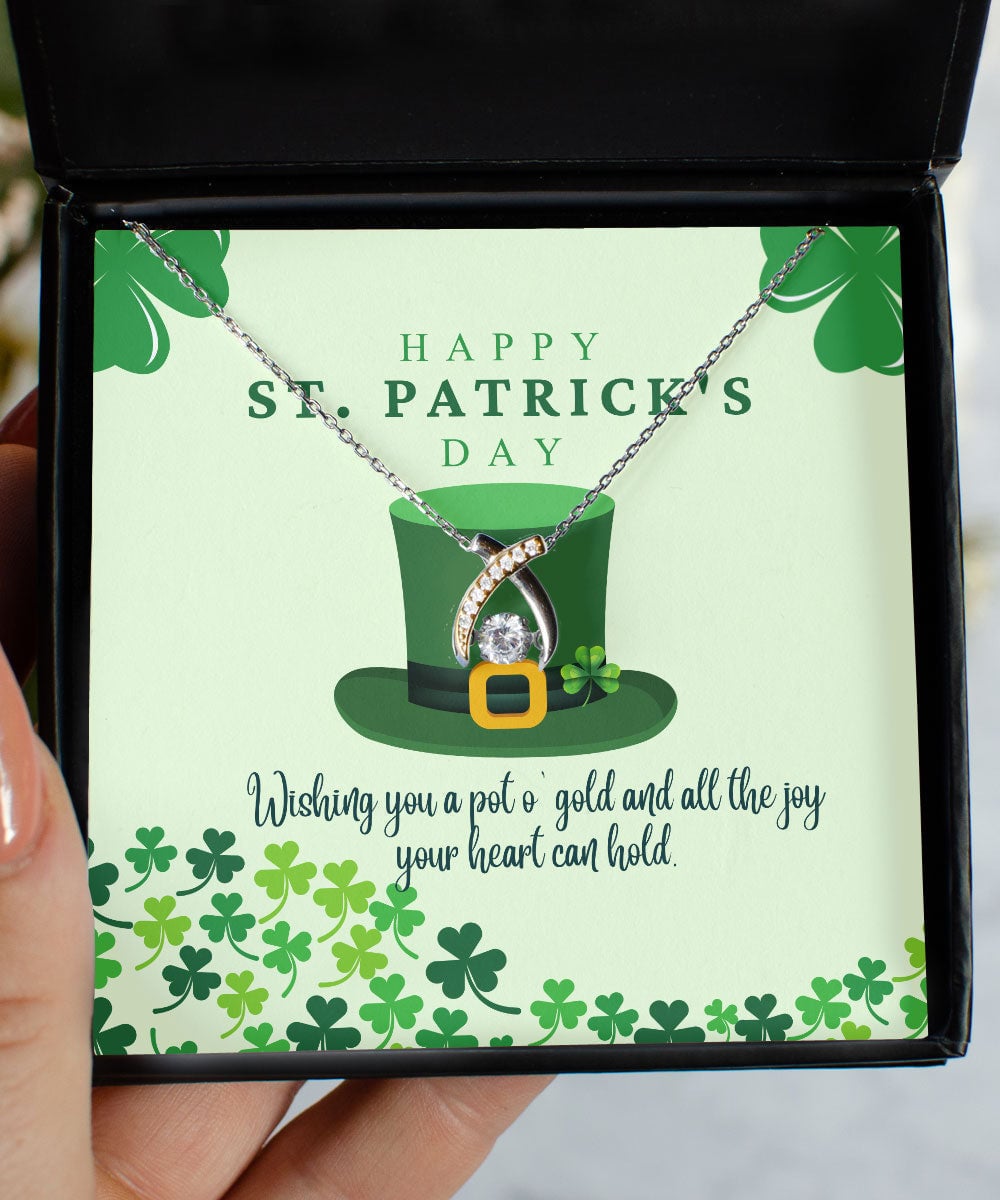 To My Soulmate Wishing You A Pot O Gold And All The Joy Your Heart Can Hold Wishbone Dancing Necklace 
