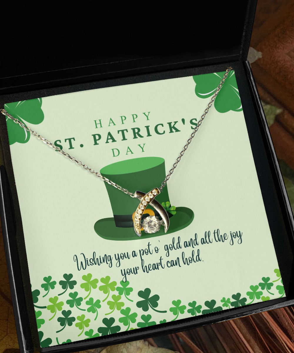 To My Soulmate Wishing You A Pot O Gold And All The Joy Your Heart Can Hold Wishbone Dancing Necklace 