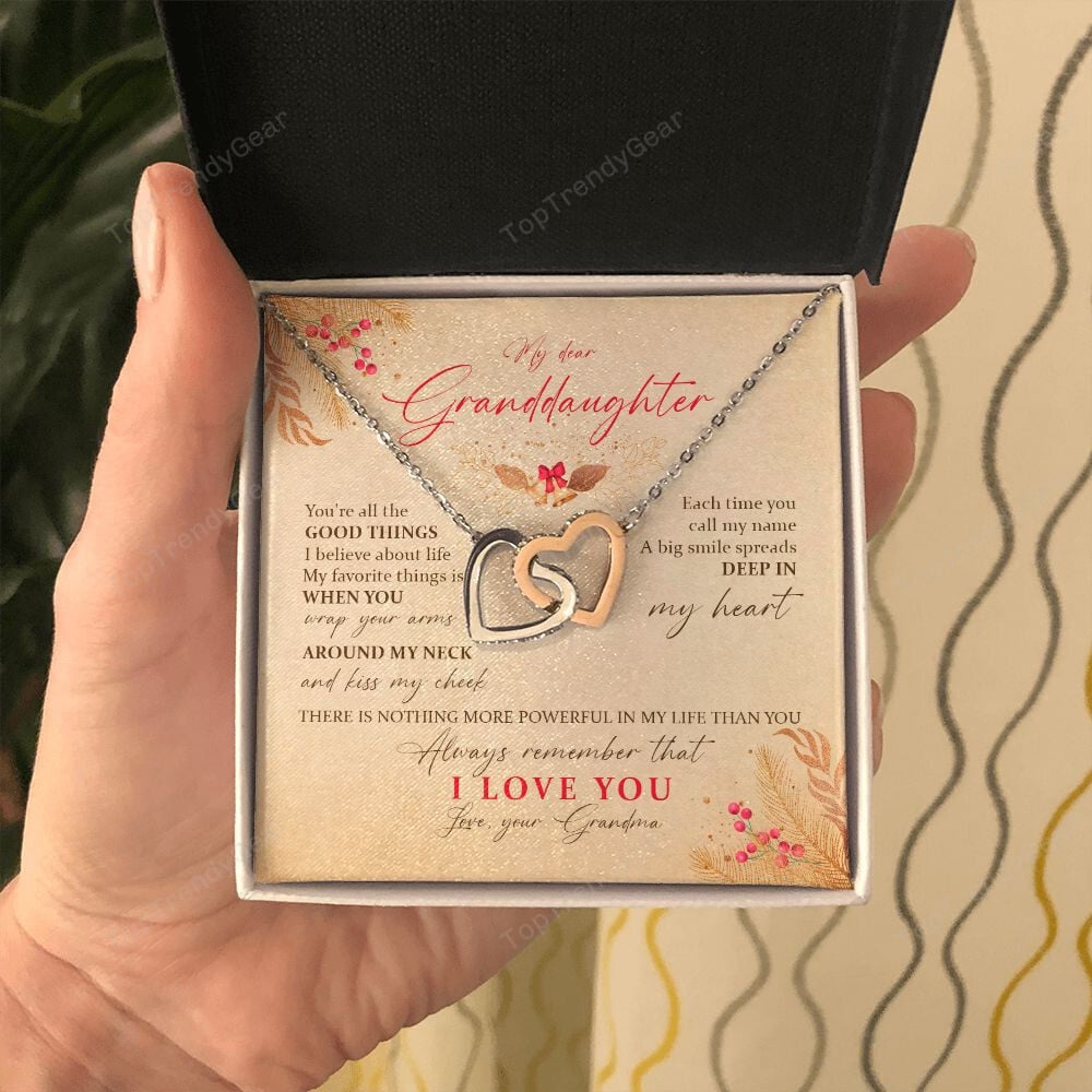 Granddaughter Necklace From Grandma There Is Nothing More Powerful In My Life Than You Interlocking Hearts Necklace