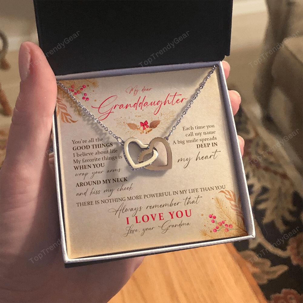 Granddaughter Necklace From Grandma There Is Nothing More Powerful In My Life Than You Interlocking Hearts Necklace