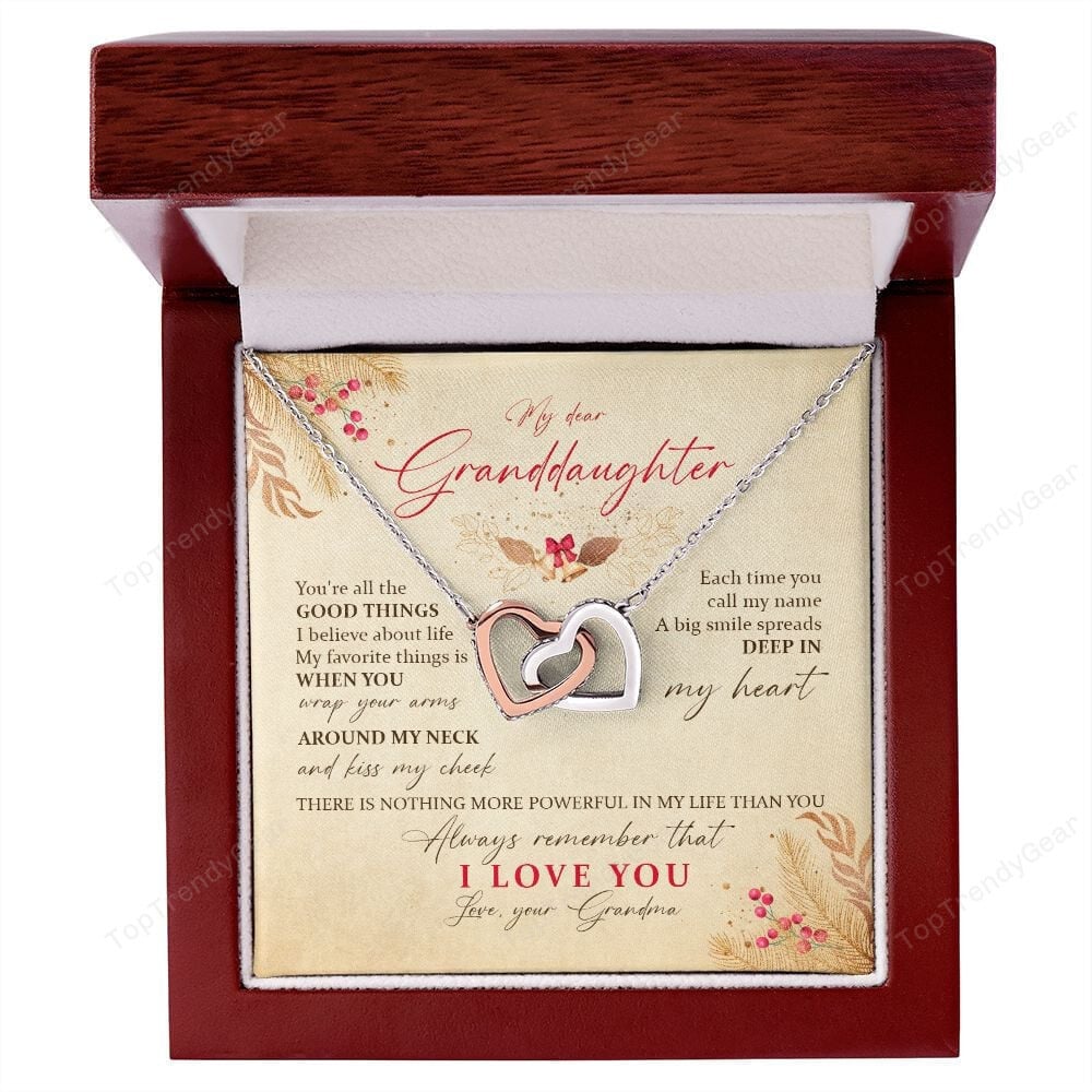Granddaughter Necklace From Grandma There Is Nothing More Powerful In My Life Than You Interlocking Hearts Necklace