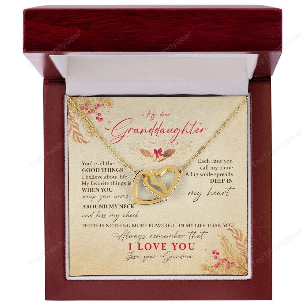 Granddaughter Necklace From Grandma There Is Nothing More Powerful In My Life Than You Interlocking Hearts Necklace